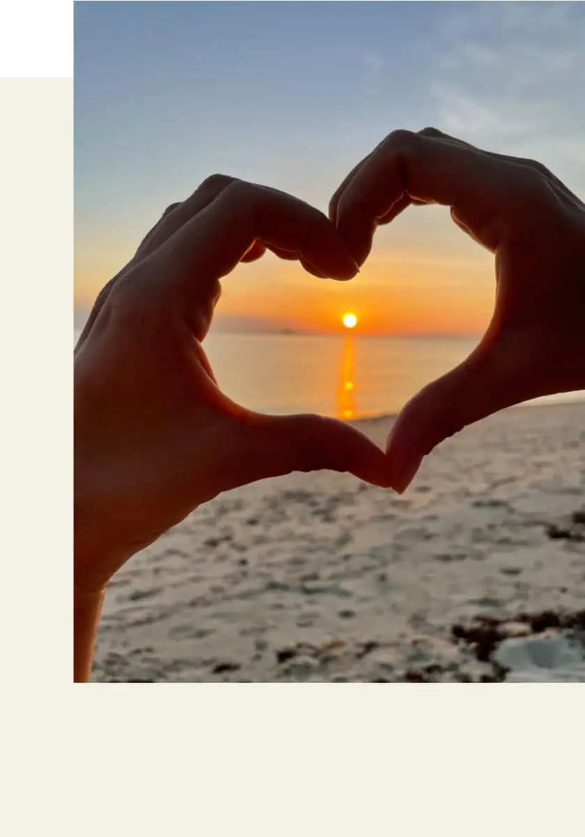 Sonnenuntergang Hand Herz